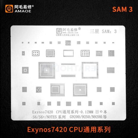 AMAOE SAM3 For SAMSUNG S6S6+Note5G9200G9250N9200 Exynos 7420 CPU RAM WIFI POWER Chip BGA Stencil IC Solder Reballing