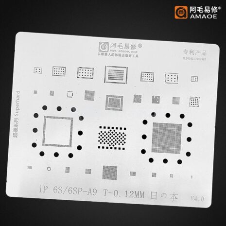 Amaoe 0.12MM Multi-Function BGA Reballing Stencil Plant Tin Steel Net With CPU Holes for iPhone 6S 6SP-A9