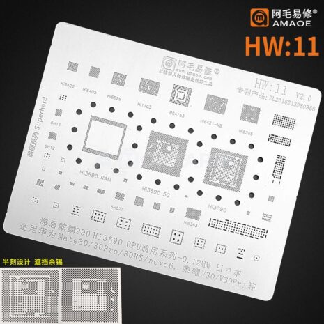Amaoe HW11 Kirin990 Hi3690 CPU RAM For Huawei Mate 3030 pro30RSNova 6Honor V30V30pro POWER PM IC CHIP BGA Reballing Stencil