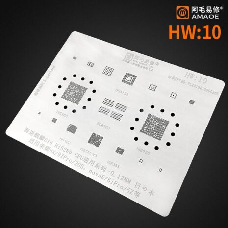 AMAOE HW10 Kirin810 Hi6280 CPU For Honor 9X9X pro20Snova 55i pro5Z EMMC PMIC PM IC CHIP BGA Reballing Stencil Template