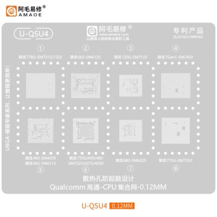 AMAOE U-QSU4 Stencil for Qualcomm Snapdragon IC