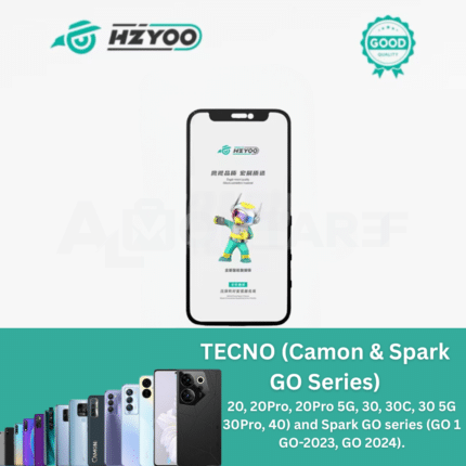 HZYOO Original Front Glass with OCA for TECNO (Camon & Spark GO Series)