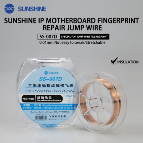 SUNSHINE SS-007D iphone PCB fingerprint repair jump wire0.01MM (3)