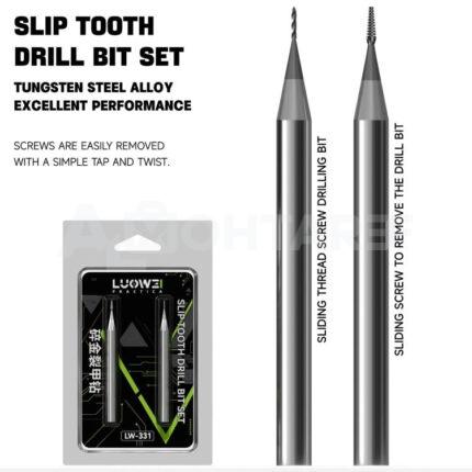 LUOWEI LW-331 Alloy Armor Piercing Slip Tooth Drill Bit Set for Stripped Screws (2 Pcs)