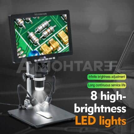 2000X Digital Microscope with 10.1-inch Display and 12MP Camera for Electronic Repair